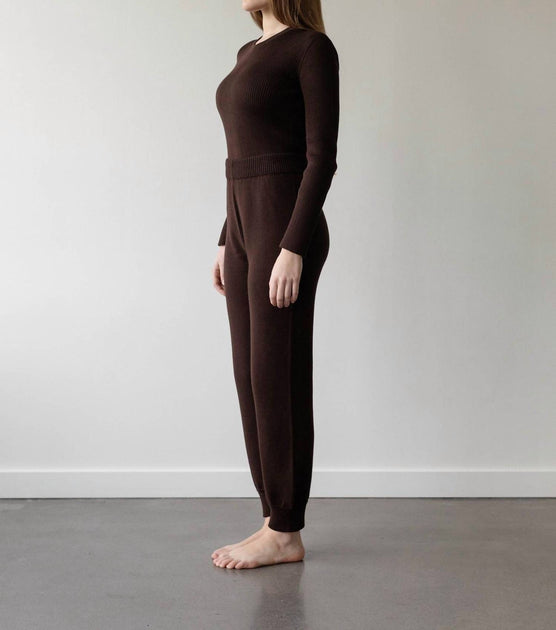 First Rite High Rise Lounge Pant Brown Medium 3
