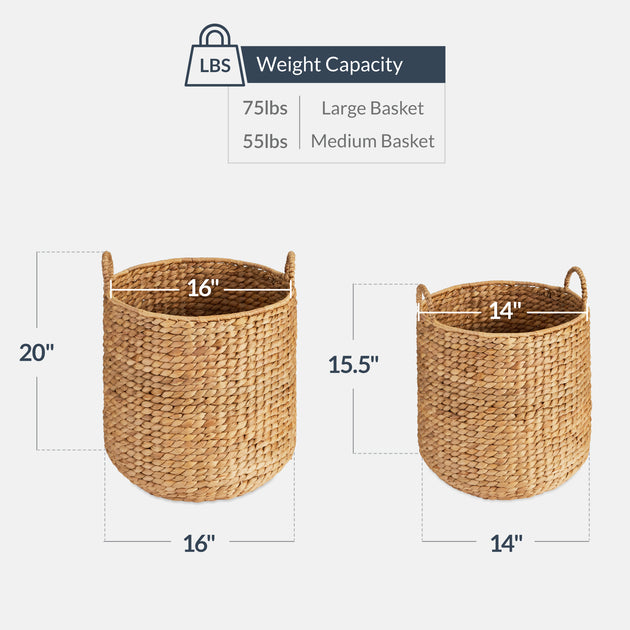 Best Choice Products 2-Piece Round Nesting Baskets Natural 3
