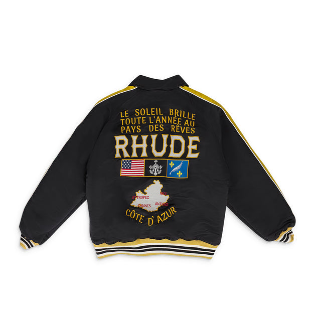 Rhude Le Soleil Satin Bomber Black XLarge 3