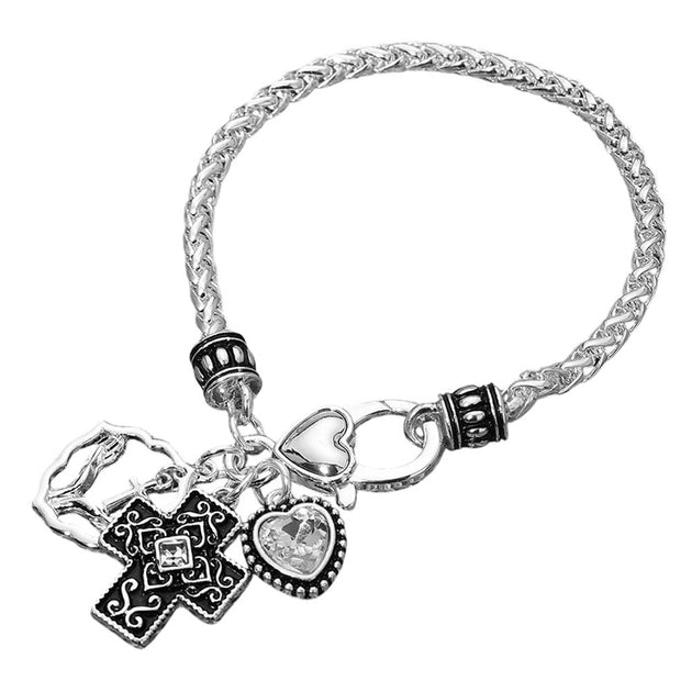 FASHNZFAB Charm Bracelet Silver One Size 3