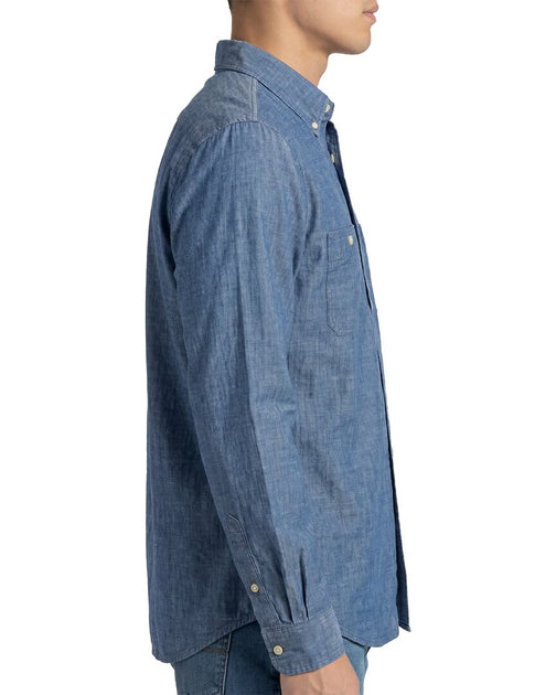 Brooks Brothers Regular Fit Chambray Work Shirt Blue XL 4