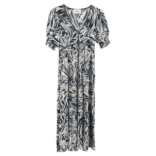 Ba & Sh Calla Midi Dress Navy Blue UK 6 2
