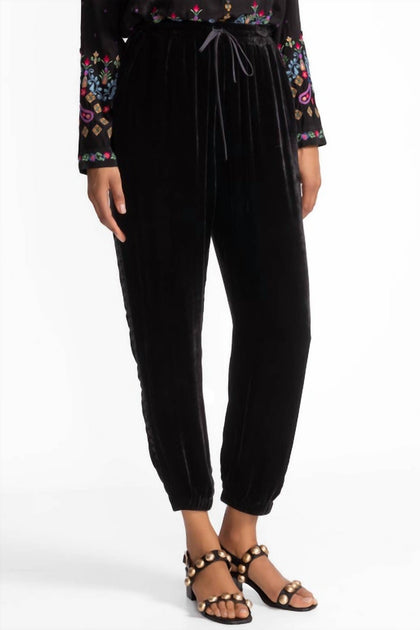 Johnny Was Shira Velvet Jogger Black Medium 3