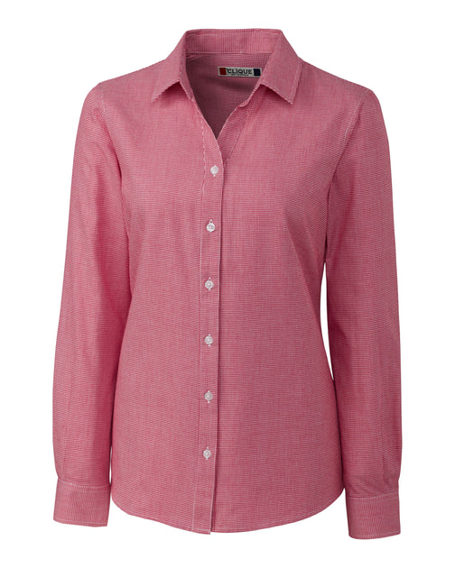 Clique Granna Long Sleeve Shirt Houndstooth Red XLarge 4