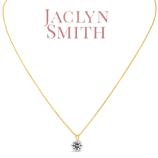 Jaclyn Smith Solitaire Necklace Yellow One Size 4