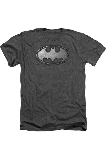 Gildan Batman Duct Tape Logo Adult Heather Tee Grey Large 2