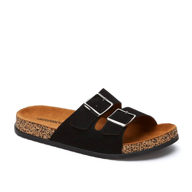 Andrea Double Buckle Strap Sandal Black US 10 2