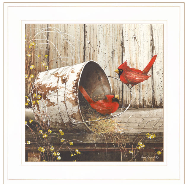 Hivvago Playing Around Framed Print Wall Art White 15x15 3