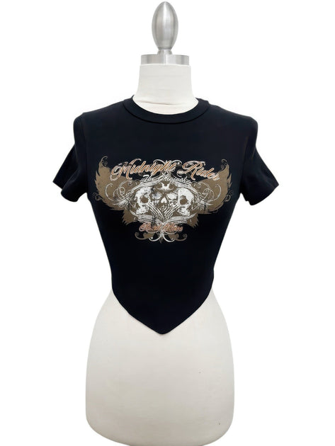 TRUEDAMES T-shirt Cropped Midnight Rider Marron Medium 3