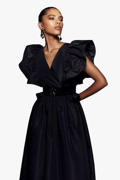 Saiid Kobeisy Taffeta Dress Black EU 40 3