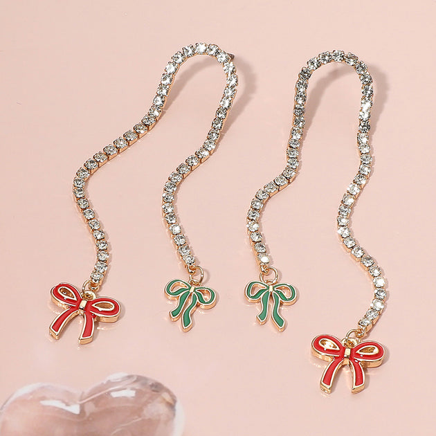FASHNZFAB Bow Drop Earrings Silver 3
