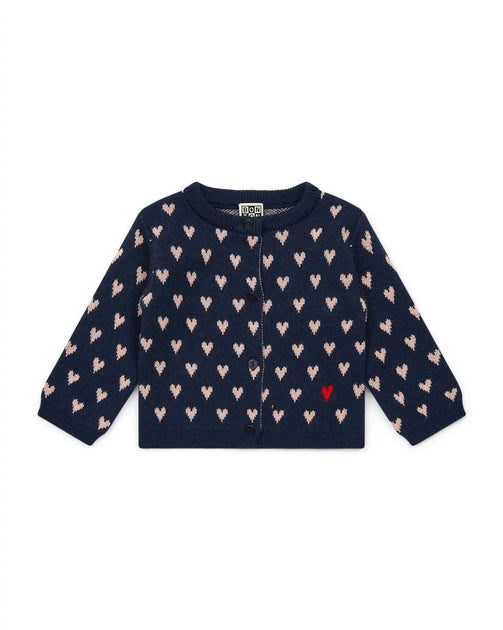 Cardigan Tricot Bonton Mylove Hearts Bleu US 3 2