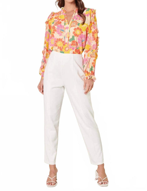 Sugarlips Zippy Ruffle Blouse White Medium 2