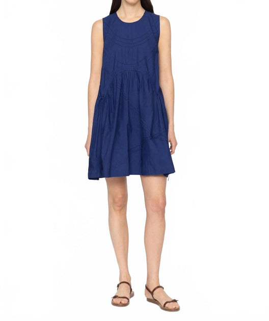 SEA Camden Tunic Mini Dress Blue Medium 2