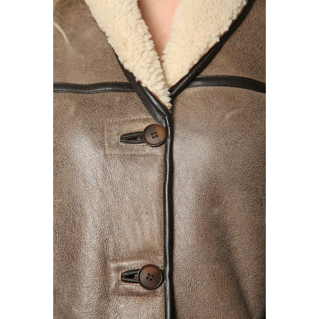 TruClothing Shearling Leather Gilet Grey XSmall 4