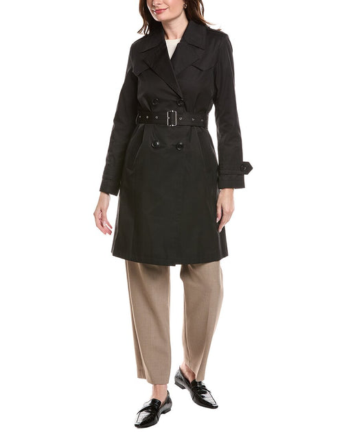 Via Spiga Double-Breasted Trench Coat Black XXS 2