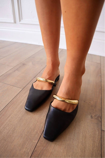 BiLLiNi Mercer Square Toe Flats Black US 7 3