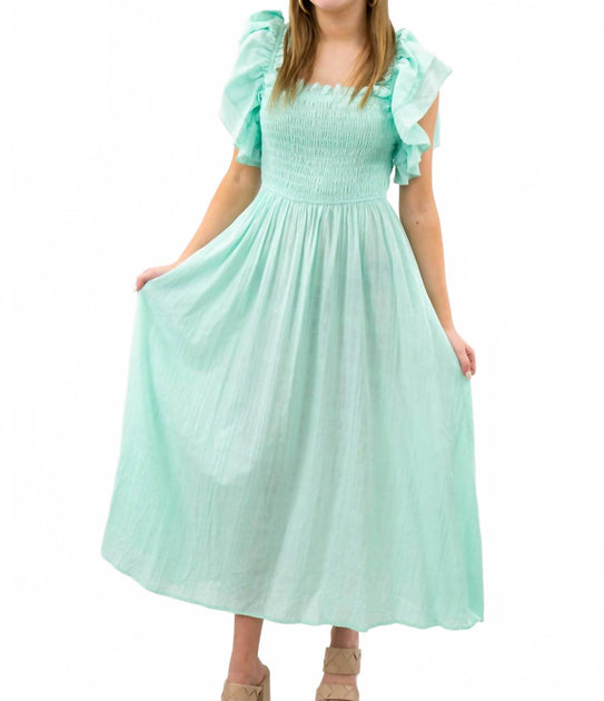 BiBi Smocked Layer Dress Blue XLarge 2