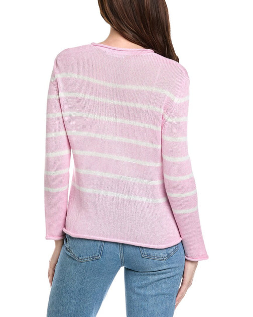Hannah Rose Striped Sweater Pink Medium 3