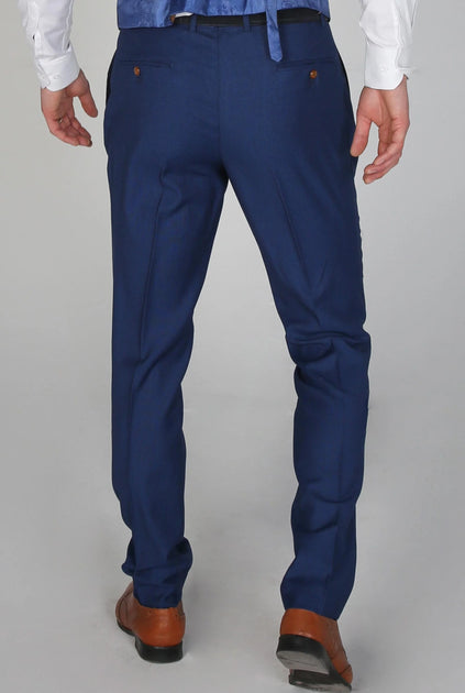 Paul Andrew Mayfair Plain Formal Trousers Blue 36 3