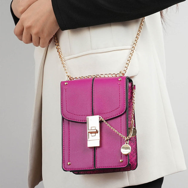 MKF Collection Iona Crossbody Bag Pink Small 3