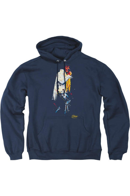 Gildan Elvis Presley Yellow Scarf Pullover Hoodie Blue Large 2