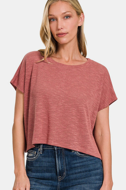 TRUEDAMES Round Neck Short Sleeve T-Shirt Pink Medium 4