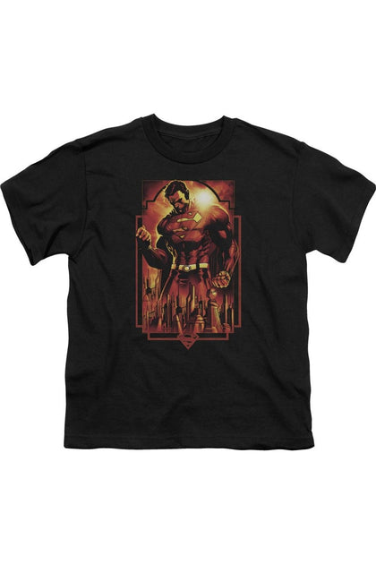 Gildan Superman Metropolis Deco T-Shirt Black Small 2