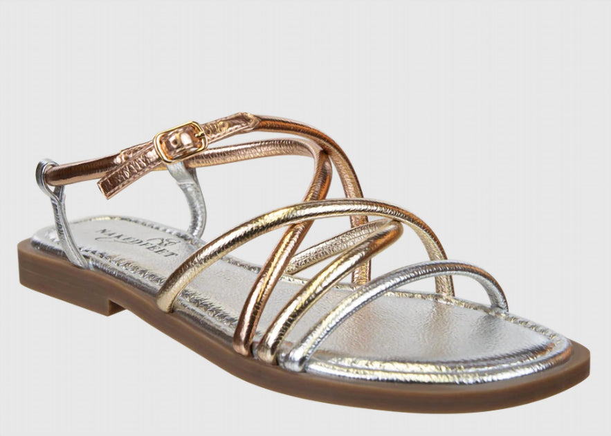 Naked Feet Minimalist Flat Sandal Silver US 9 2