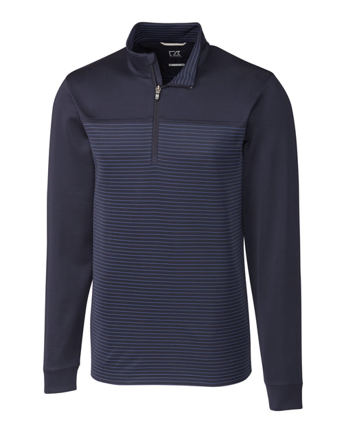 Cutter & Buck Traverse Stripe Stretch Quarter Zip Pullover Jacket Blue XXL 4