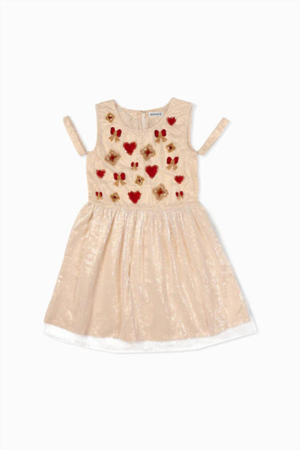 Sasha+Z Embroidered Tulle Dress Beige US 10 4
