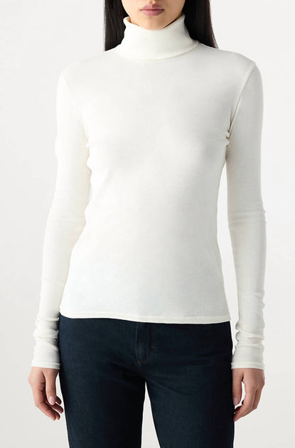 AMO Denim Reese Rollkragen T-Shirt Weiß Medium 2
