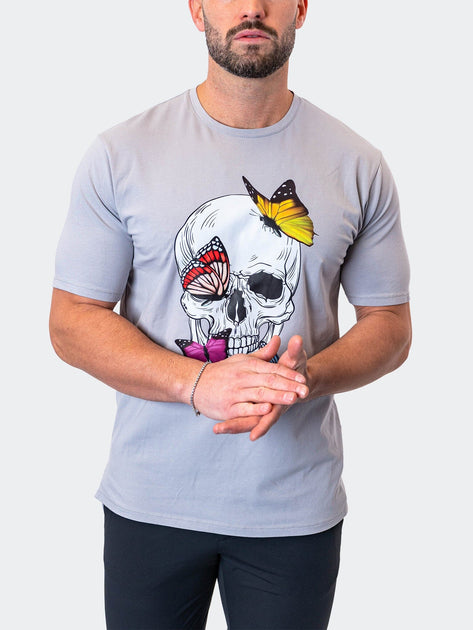 Maceoo Butterfly T-Shirt Grey/White 4XL 4