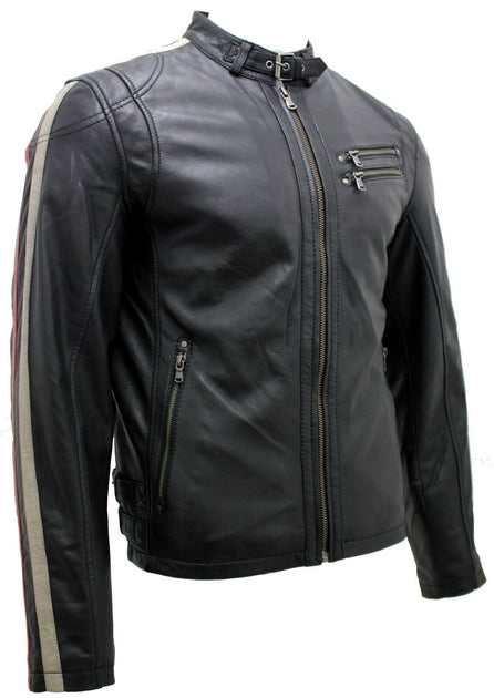 Infinity Mens Racer Biker Jacket Black Medium 3