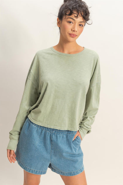 TRUEDAMES Cross Detail Open Back Long-sleeve Top Beige Medium 3