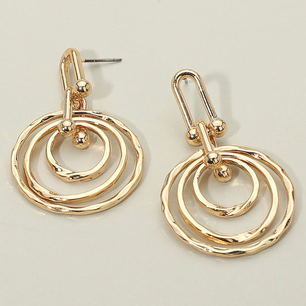 FASHNZFAB Layered Spiral Hoop Drop Earrings Silver 4