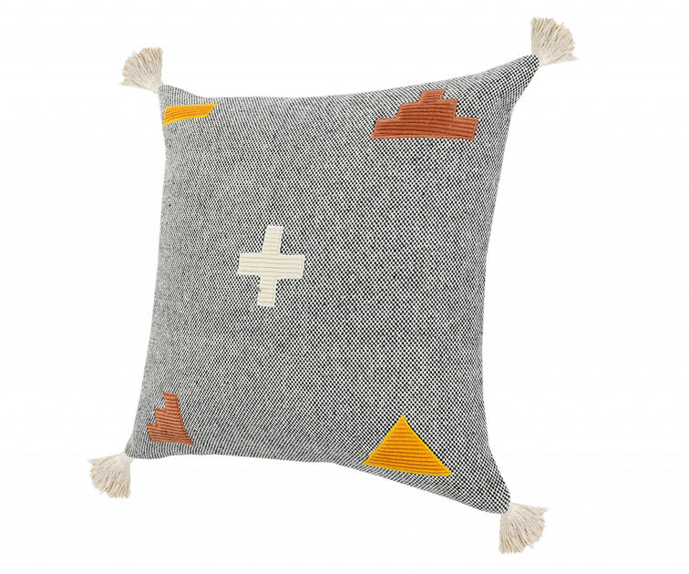 Hivvago Geometric Pillow Black/Off-White/Yellow/Orange 50x50x10cm 3