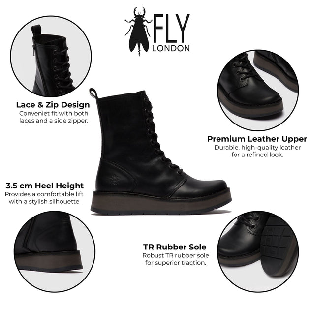 Fly London RAMI043 Ankle Boot Black EU 40 3