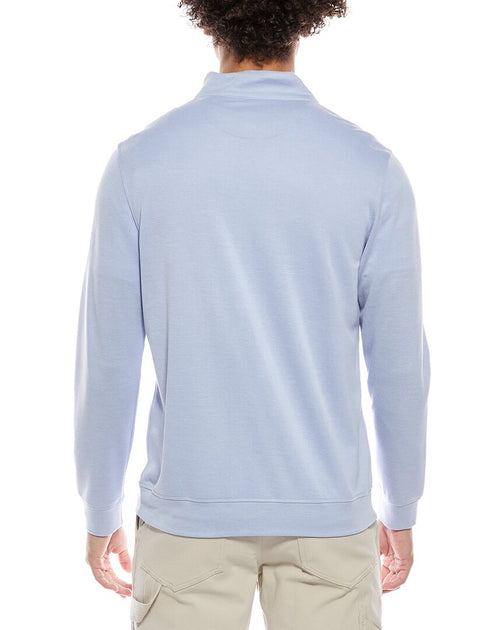 TailorByrd Solid 1/4-Zip Pullover Blau Medium 3