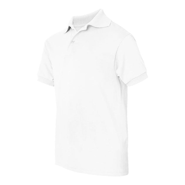 Hanes Youth Ecosmart Jersey Polo White Small 4