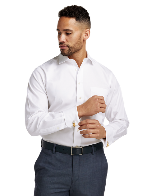 Paul Fredrick Tailored Fit Cotton Dress Shirt White US 18 3