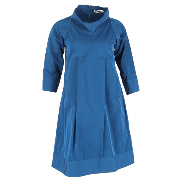 Jil Sander High-Collared 3/4 Sleeve Dress Blue 38 2