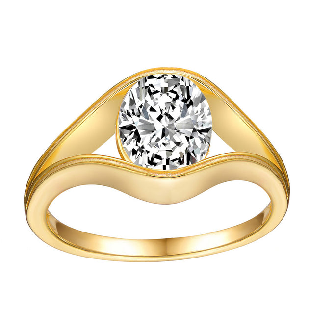 Stella Valentino Solitaire Engagement Ring Silver US 6 3