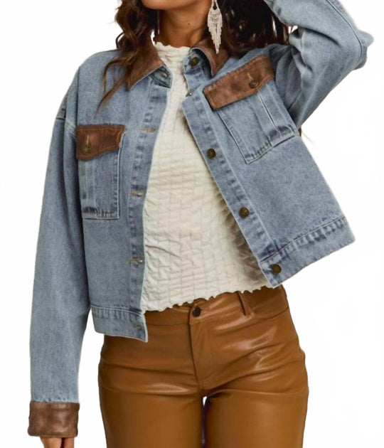 So Me Button Down Denim Jacket Blue XL 3