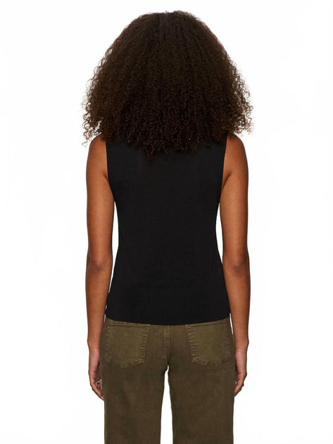 Sanctuary Knitted Button Front Top Black Small 4