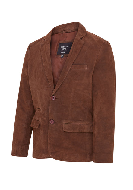 Infinity Somero Men's Goat Suede Blazer Brown Large 4