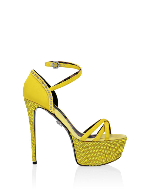 Philipp Plein Crystal Platform Sandals Orange EU 40 3