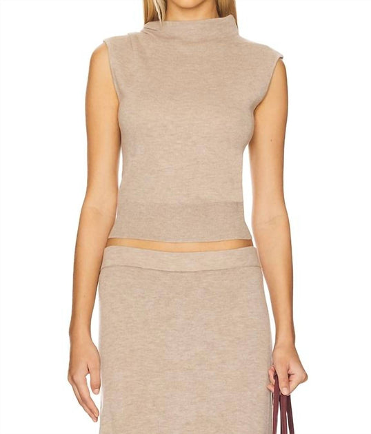 ASTR Deora Sleeveless Sweater Beige Medium 2