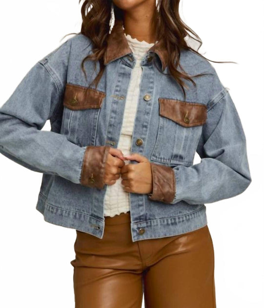 So Me Button Down Denim Jacket Blue XL 2