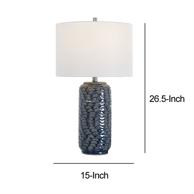 Hivvago 27 Inch Ceramic Table Lamp Blue 4